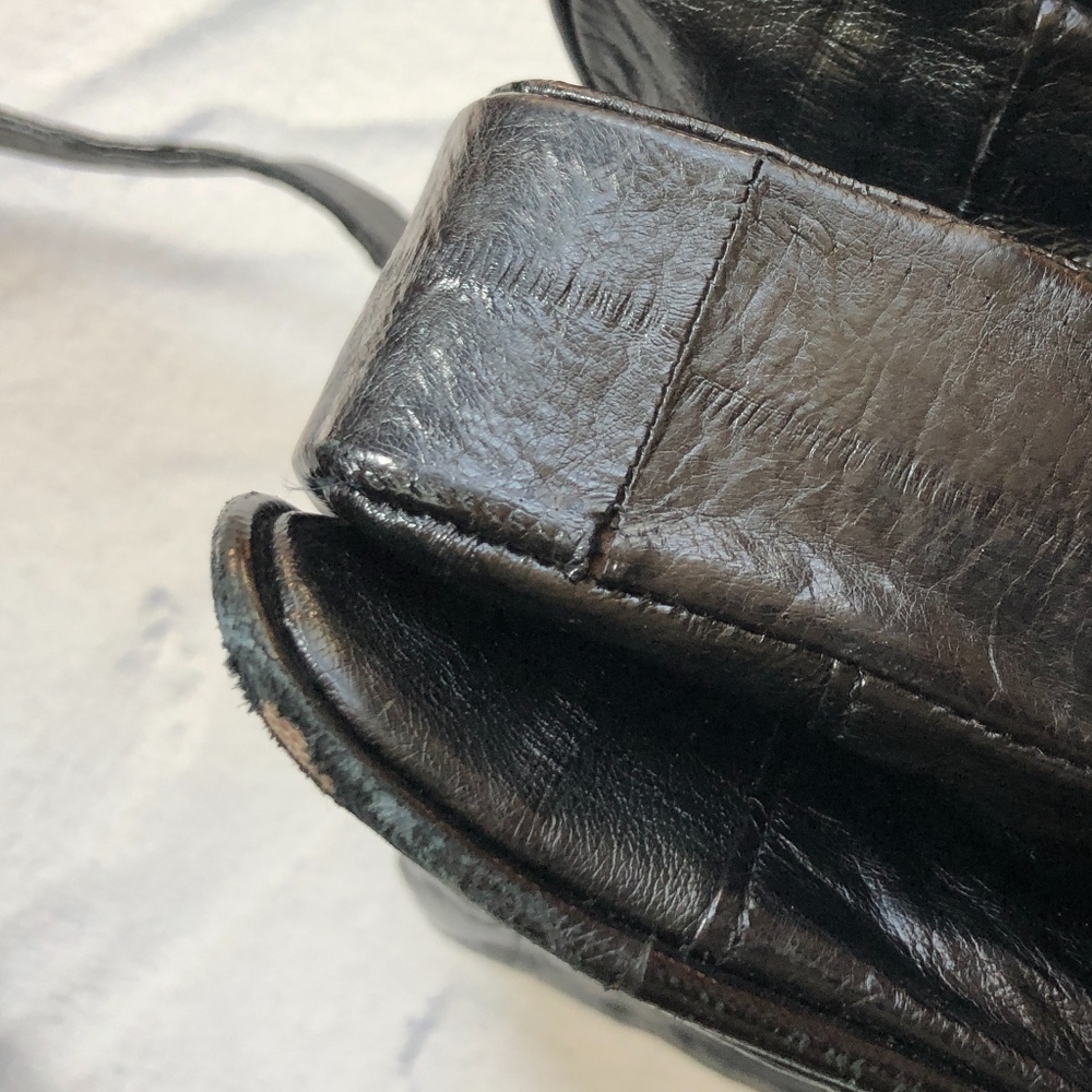 Vintage Black Eel Skin Shoulder Bag - Picture 6 of 8